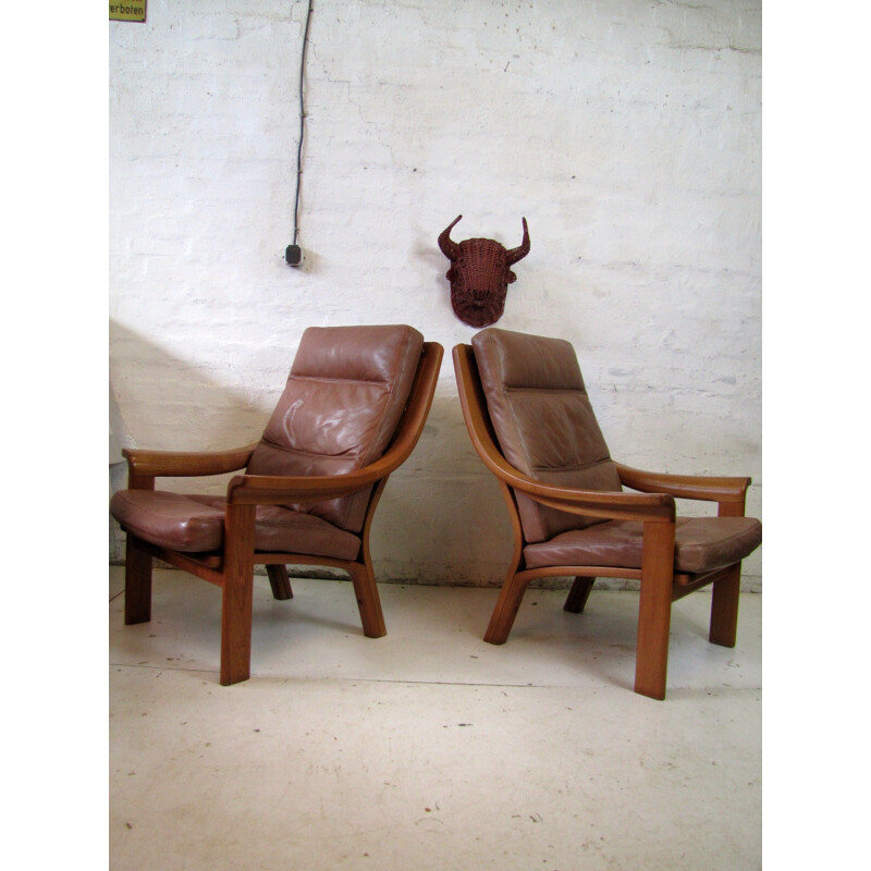 Pair of Danish teak armchairs for Poul Jeppesen - 1980s