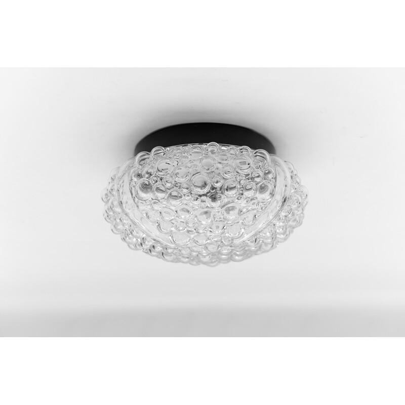 Vintage transparent bubbled glass ceiling lamp, 1960