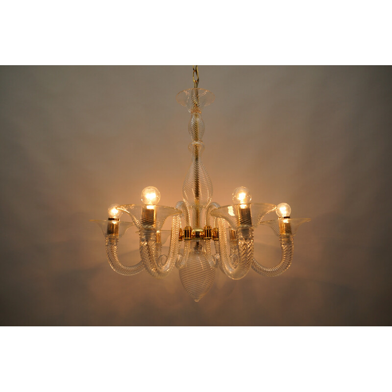 Vintage Murano glass chandelier by Von Barovier and Toso, Italy 1990