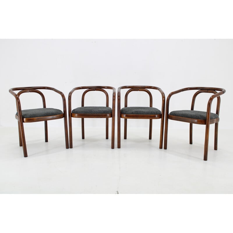 Ensemble de 4 chaises à repas vintage par Antonin Suman pour Ton, Tchécoslovaquie 1970