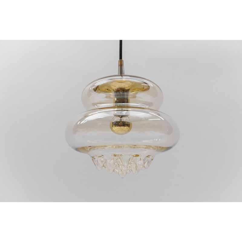 Vintage glass ceiling lamp by Peill and Putzler, 1970