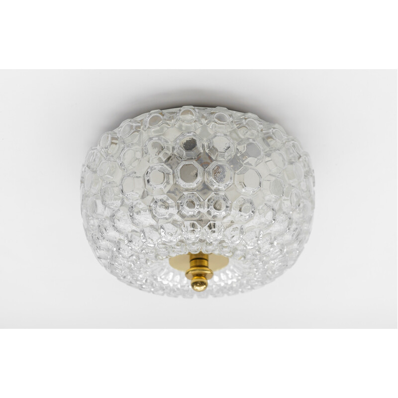 Vintage glass ceiling lamp for Limburg, Germany 1960