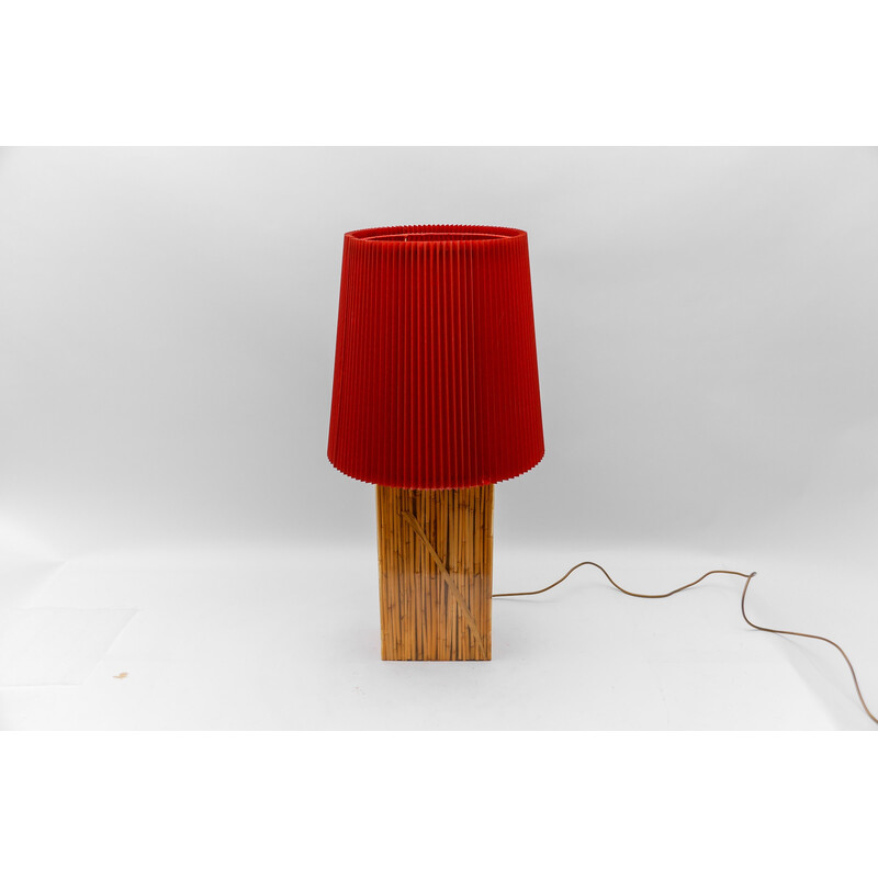 Vintage bamboo resin table lamp by Riccardo Marzi, Italy 1970