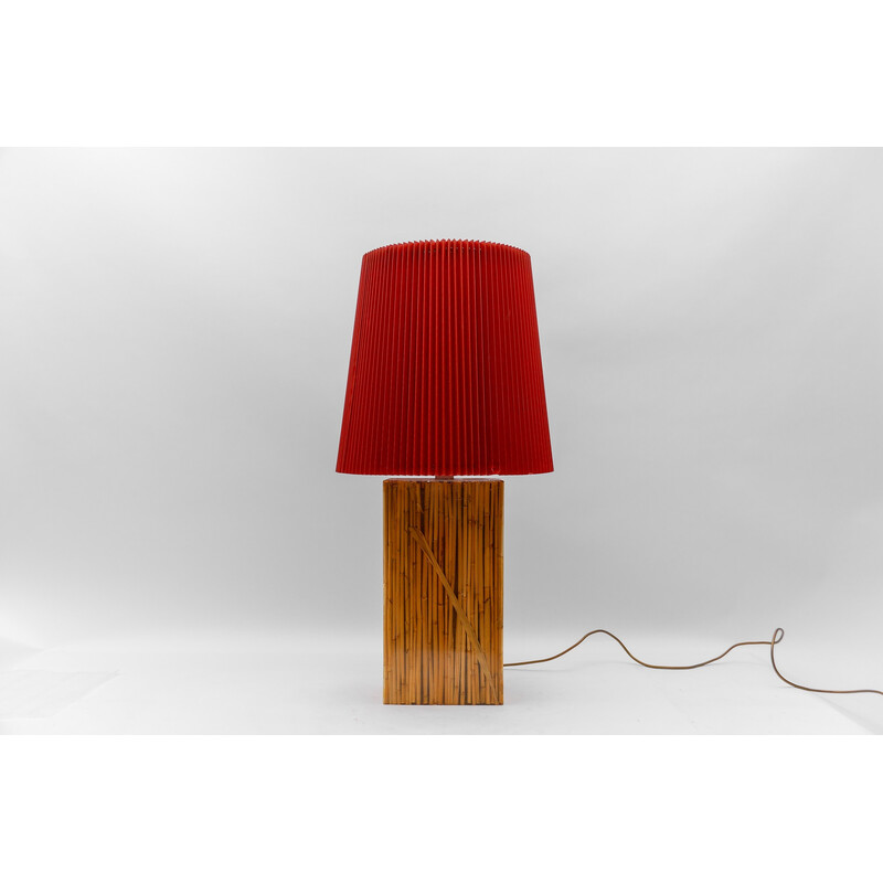 Vintage bamboo resin table lamp by Riccardo Marzi, Italy 1970