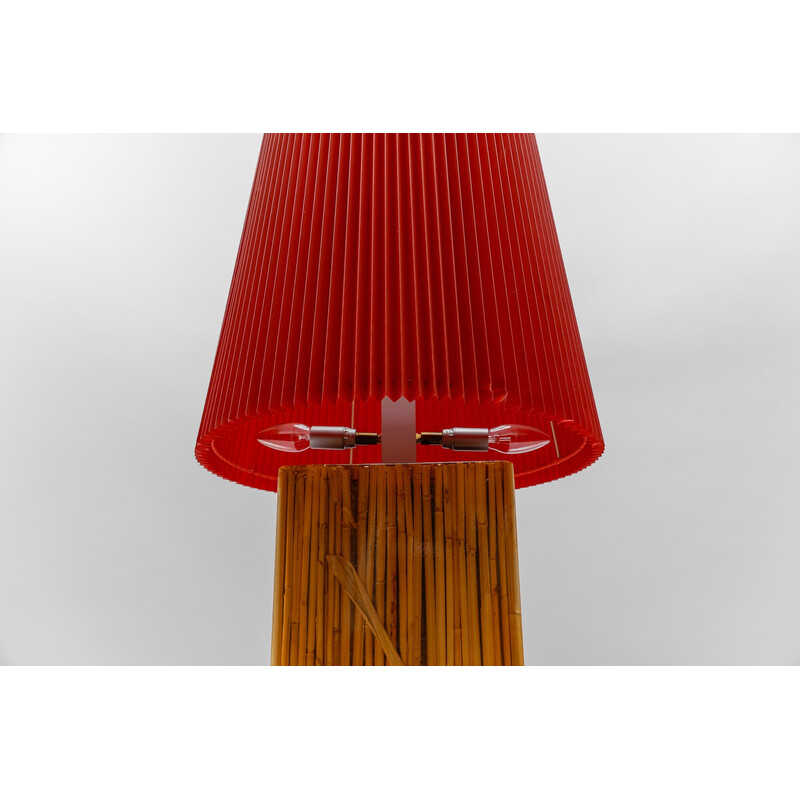 Lampe de table vintage en résine de bambou par Riccardo Marzi, Italie 1970