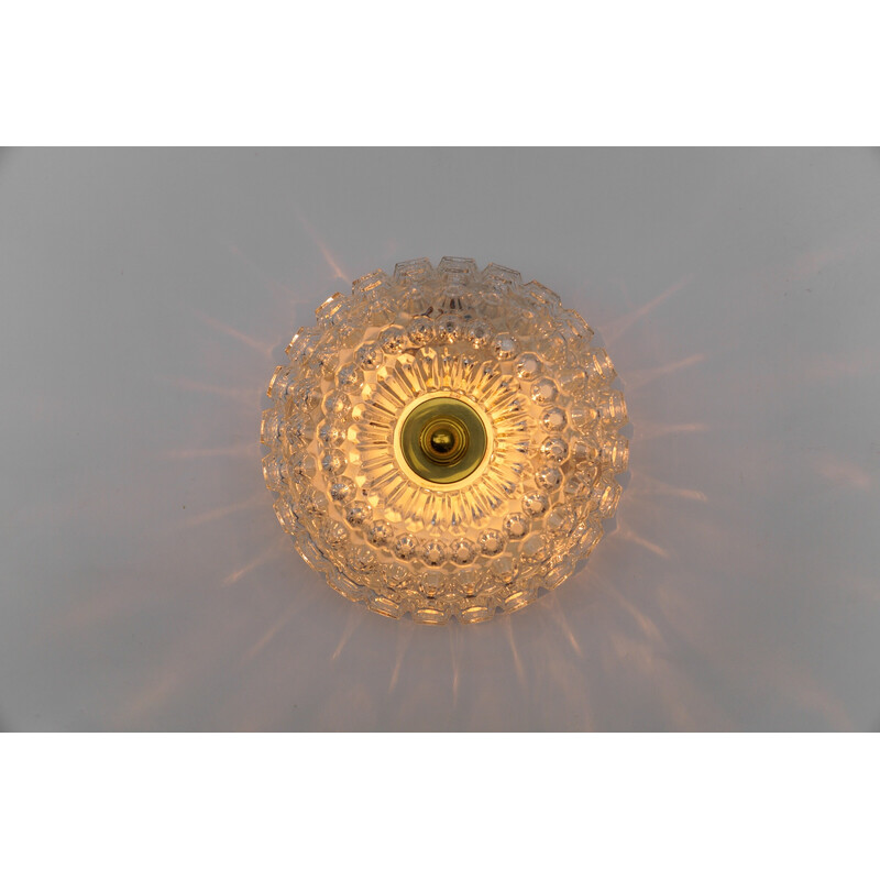 Vintage glass ceiling lamp for Limburg, Germany 1960