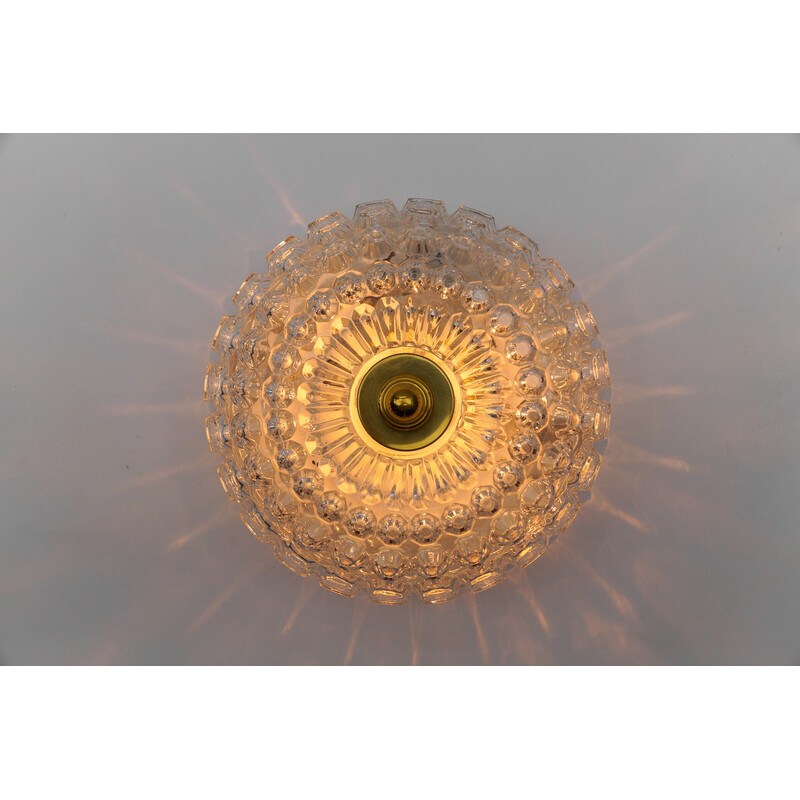 Vintage glass ceiling lamp for Limburg, Germany 1960