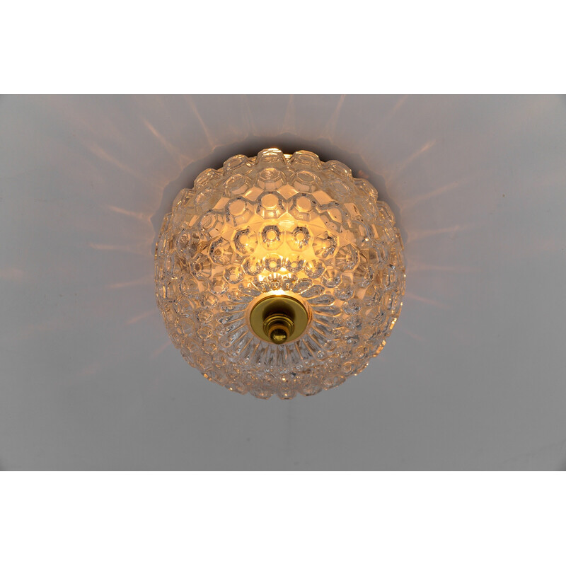 Vintage glass ceiling lamp for Limburg, Germany 1960