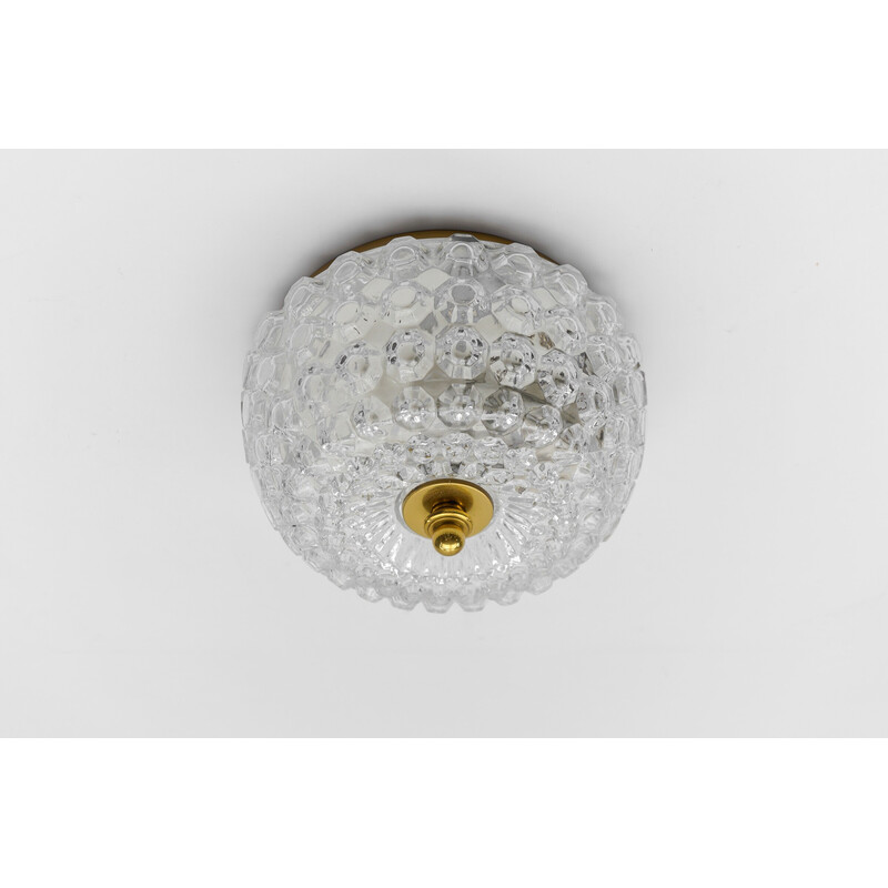 Vintage glass ceiling lamp for Limburg, Germany 1960