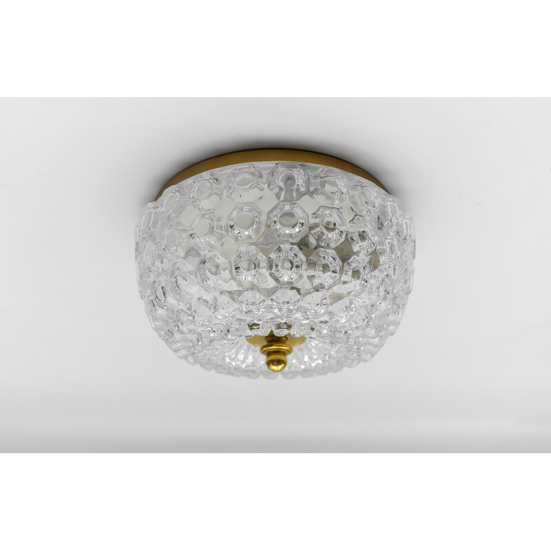 Vintage glass ceiling lamp for Limburg, Germany 1960