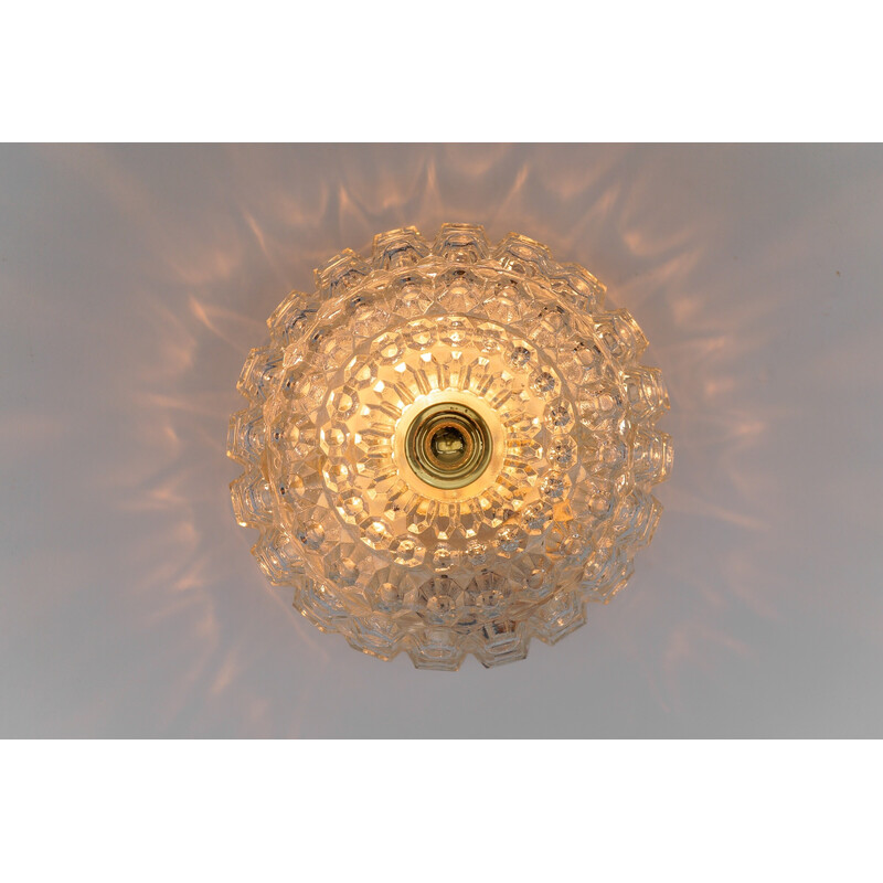 Vintage glass ceiling lamp for Limburg, Germany 1960