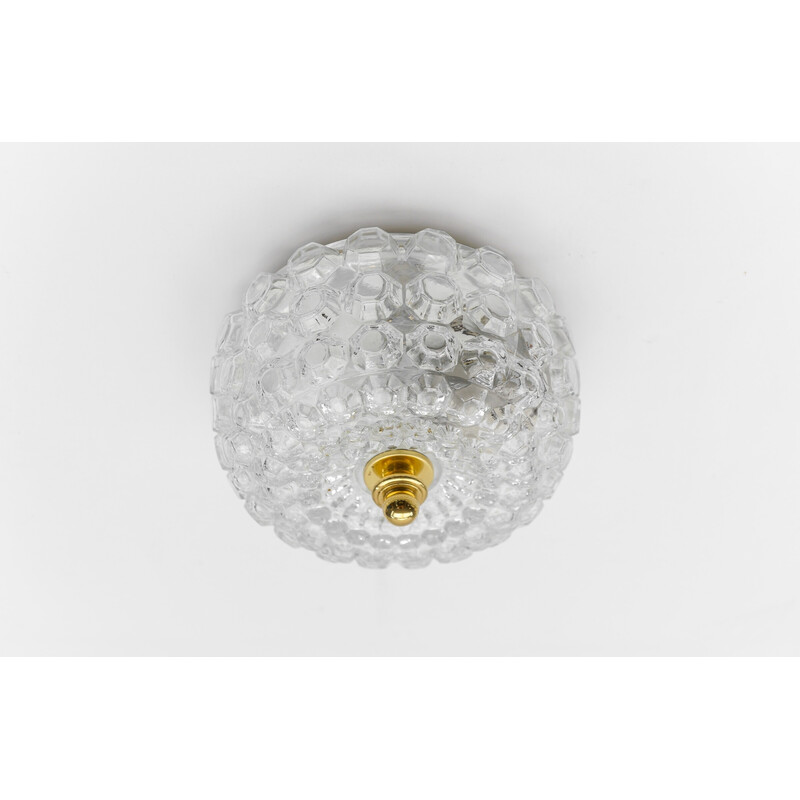 Vintage glass ceiling lamp for Limburg, Germany 1960