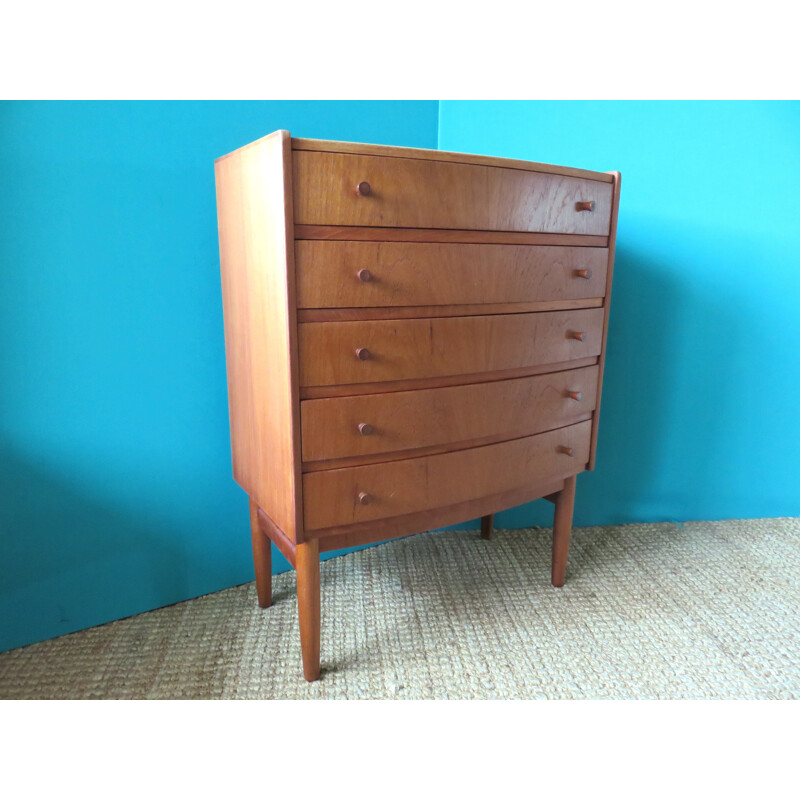 Small teak Danish chest of drawers  - 1950s
