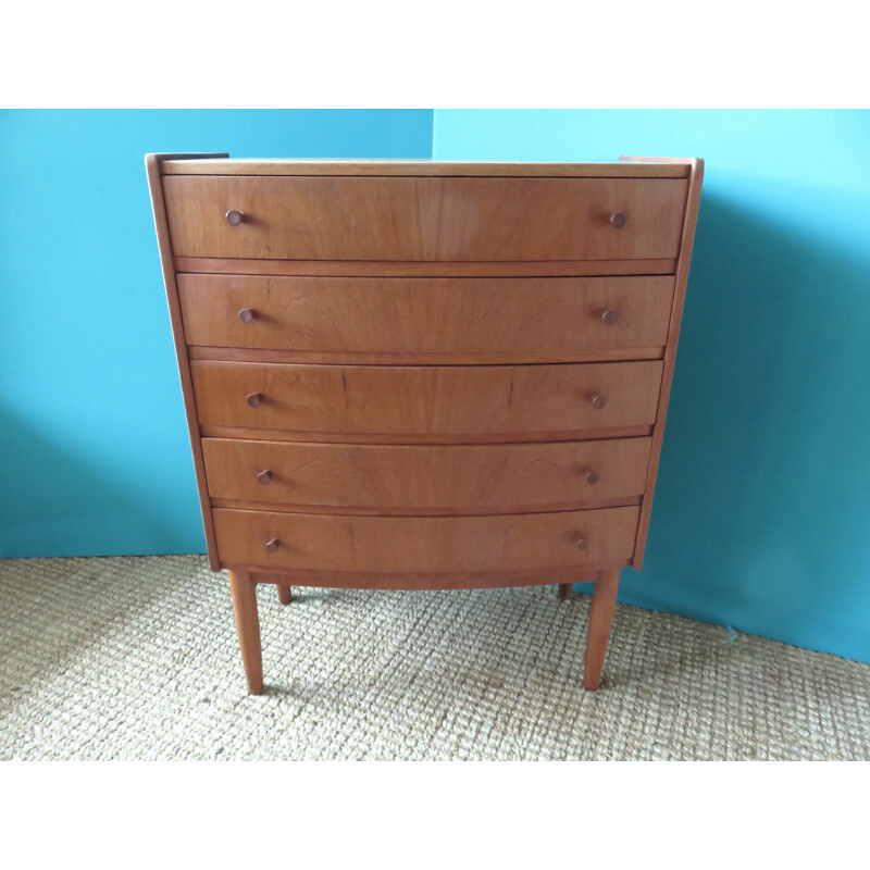 Small teak Danish chest of drawers  - 1950s