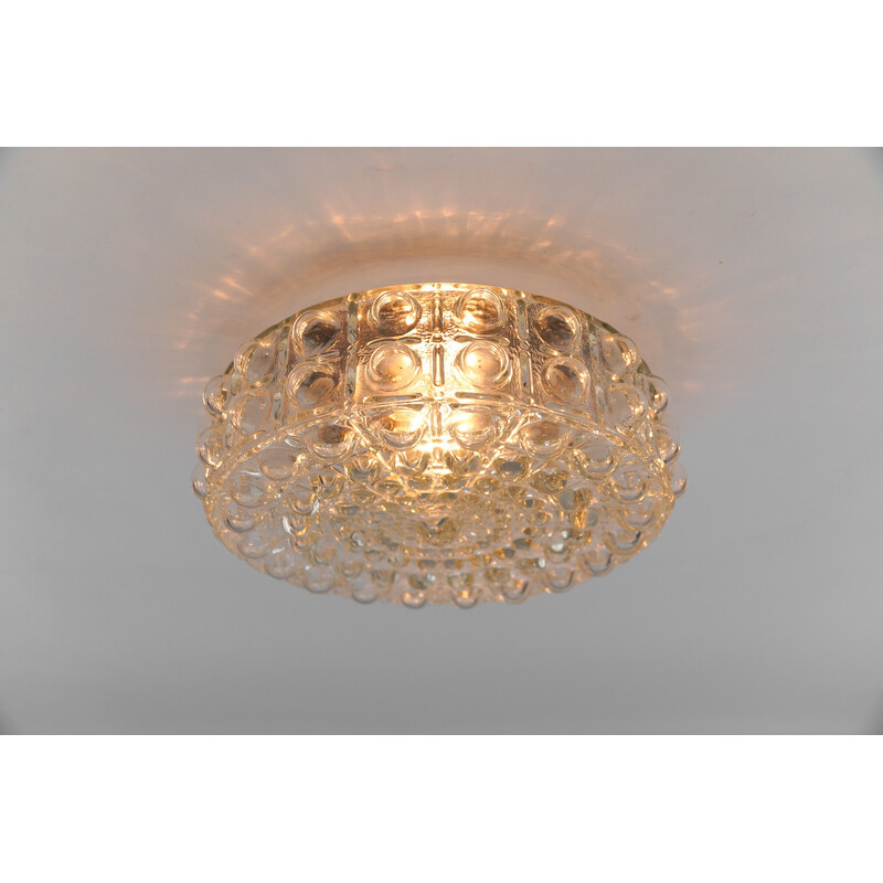 Vintage clear glass ceiling lamp by Helena Tynell, Germany 1960