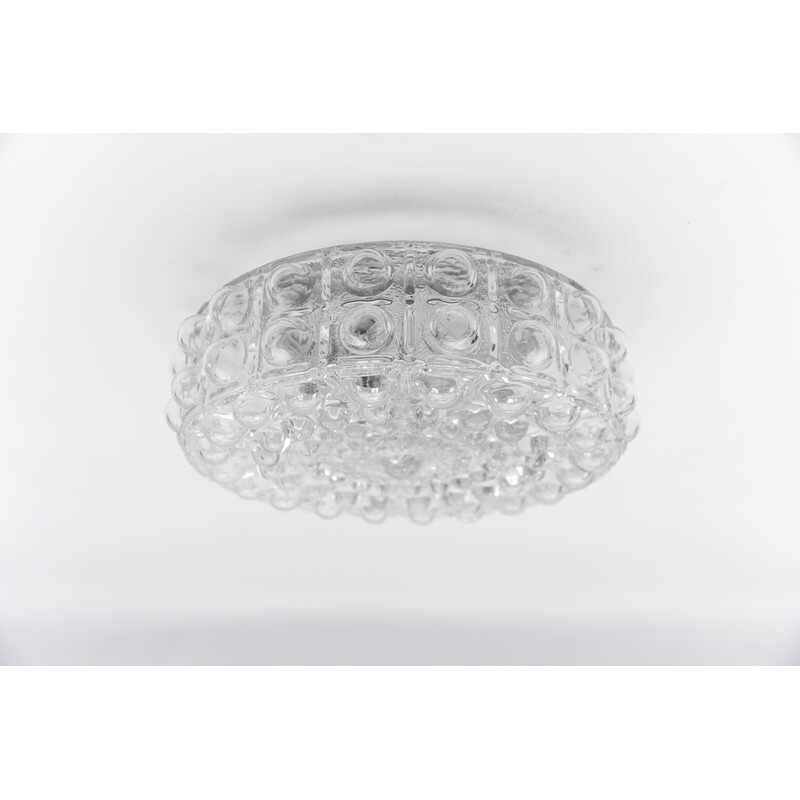 Vintage clear glass ceiling lamp by Helena Tynell, Germany 1960