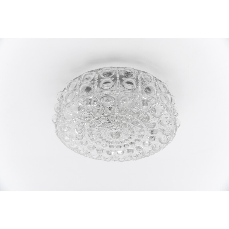 Vintage clear glass ceiling lamp by Helena Tynell, Germany 1960