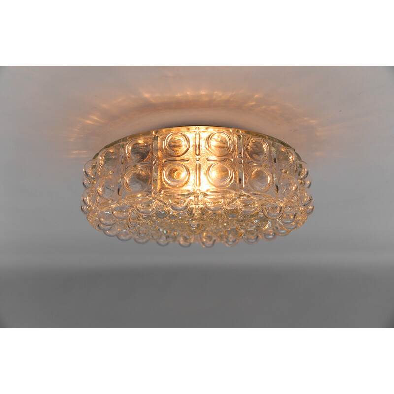 Vintage clear glass ceiling lamp by Helena Tynell, Germany 1960