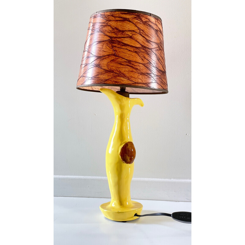 Lampe vintage en céramique émaillée