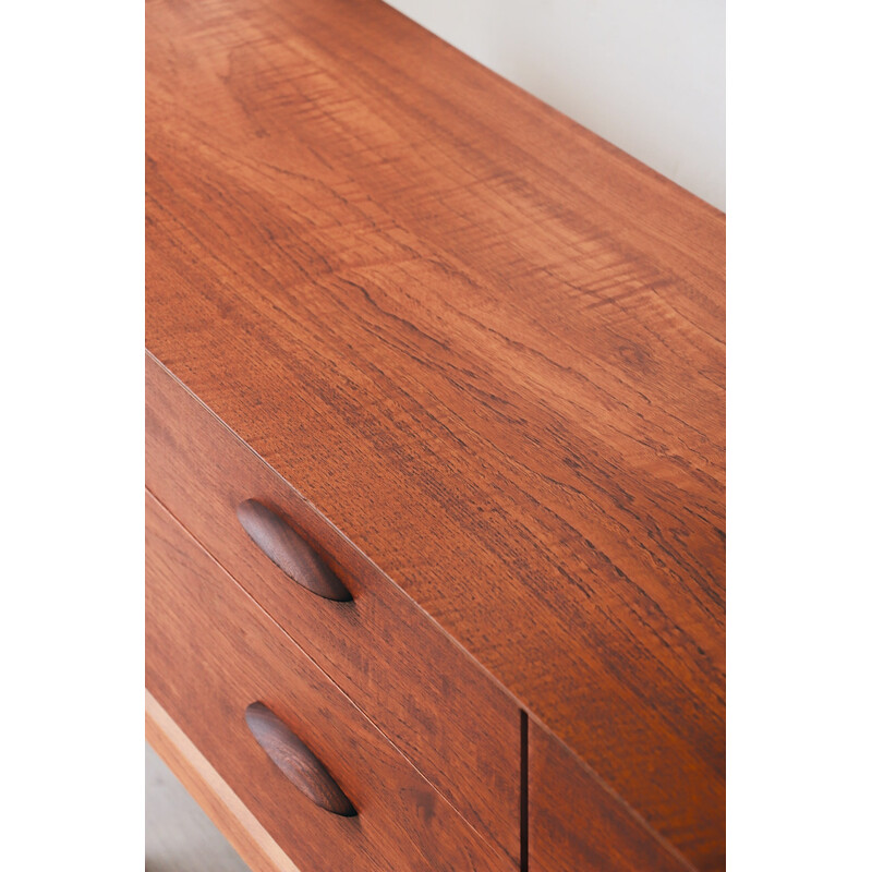 Vintage teak sideboard with 6 drawers, England 1960