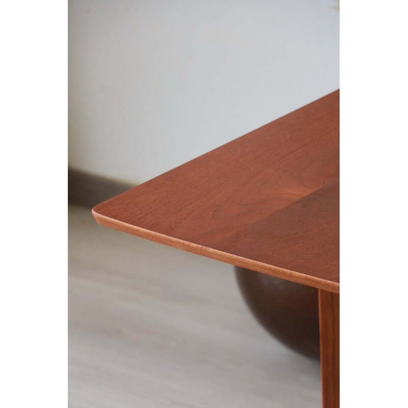 Vintage rectangular teak table with drop leaves, 1960