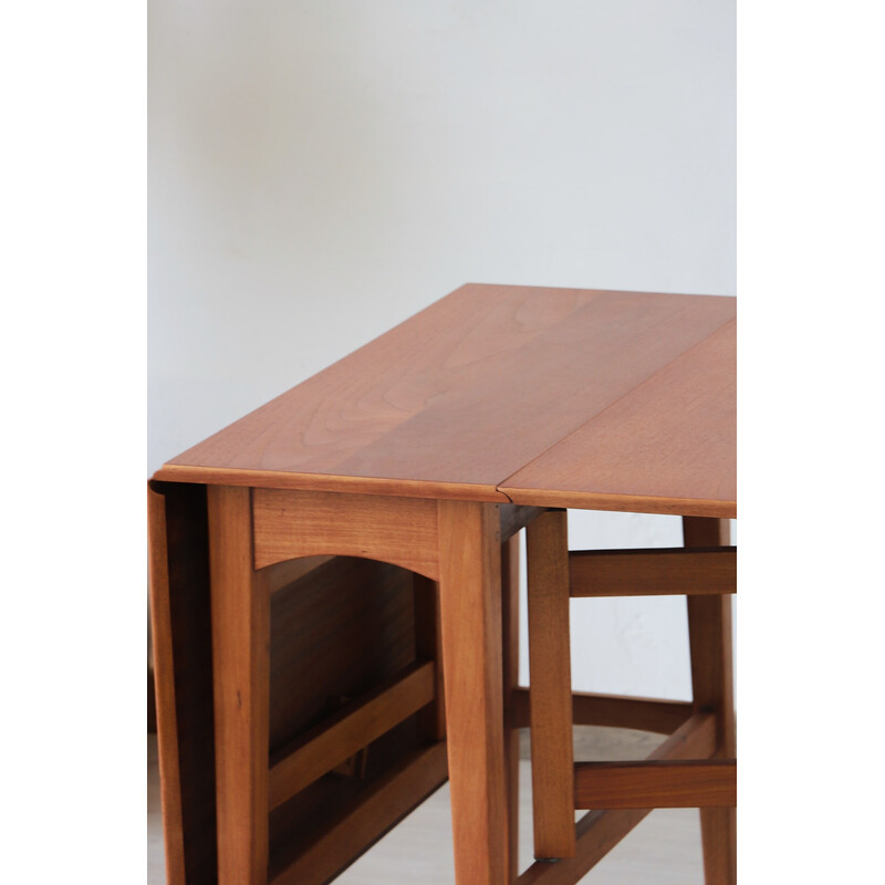 Vintage rectangular teak table with drop leaves, 1960