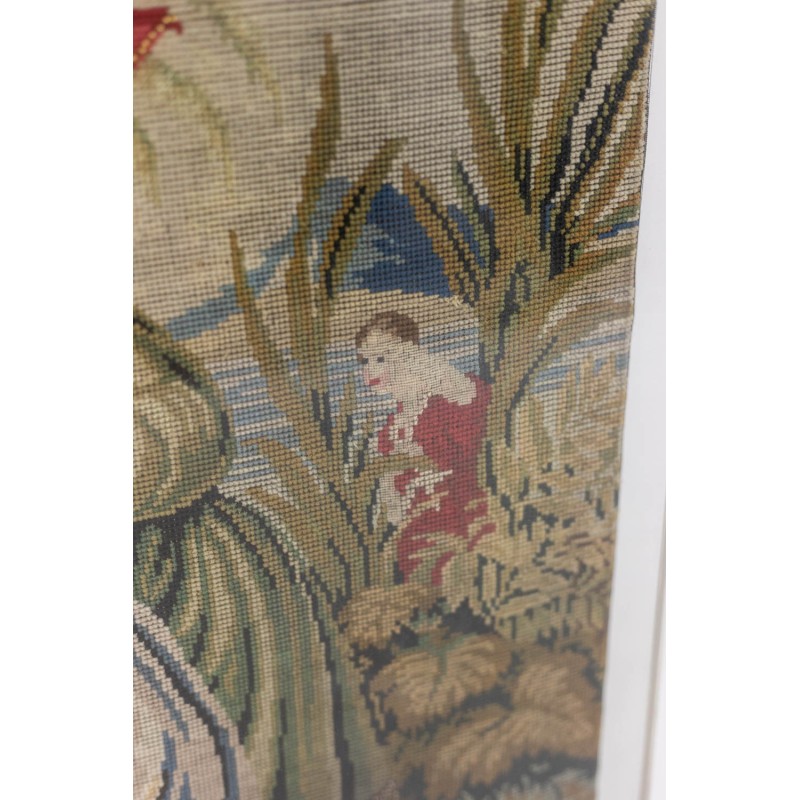 Vintage rug representing an orientalist scene, France 1880