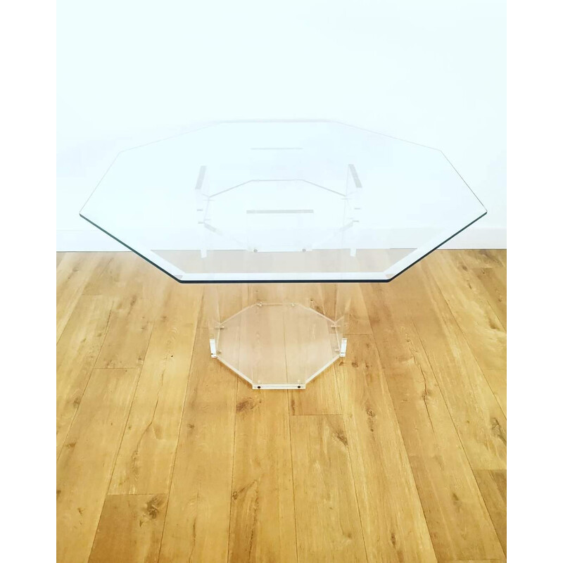 Vintage glass and plexiglass dining table from Chez Marais International