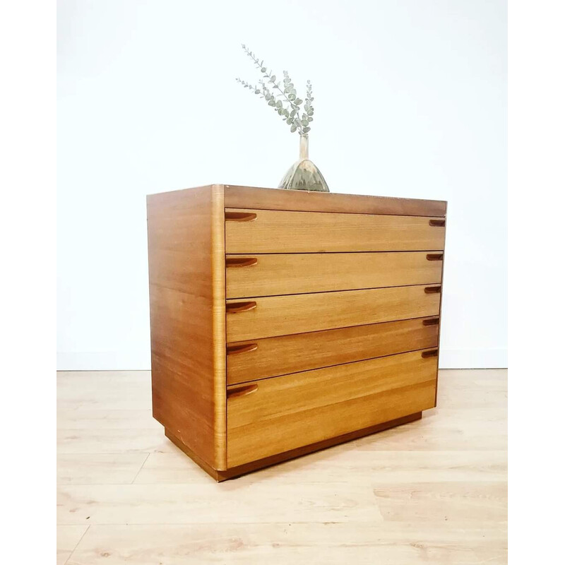Vintage light wood chest of drawers, 1980