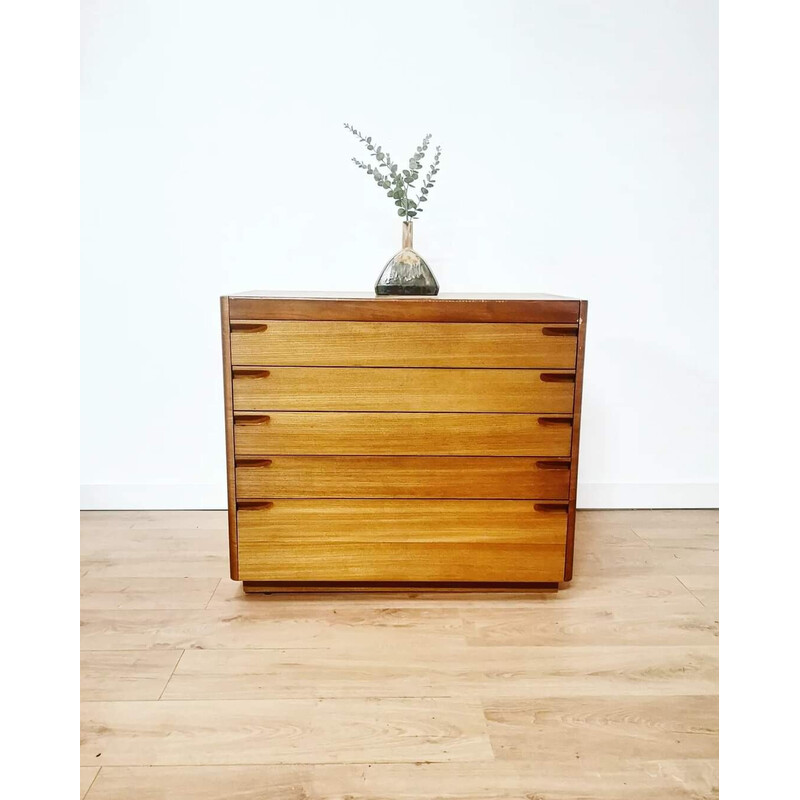 Vintage-Kommode aus hellem Holz, 1980