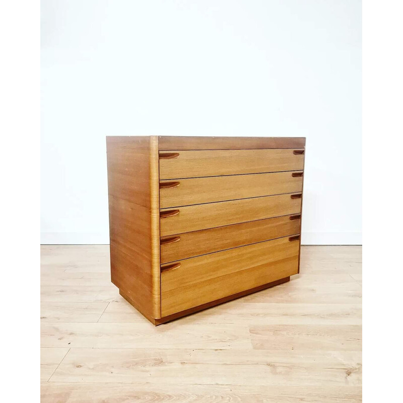 Vintage light wood chest of drawers, 1980