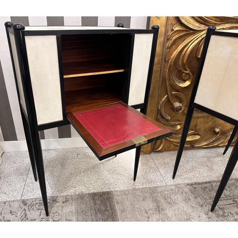 Pareja de escritorios Art Decó en pergamino de Paolo Buffa, Italia