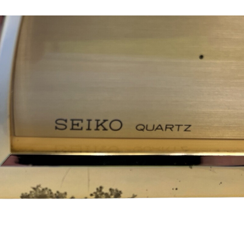 Vintage Kunststoff und Plexiglas Quarz Kaminuhr für Seiko, Japan 1980