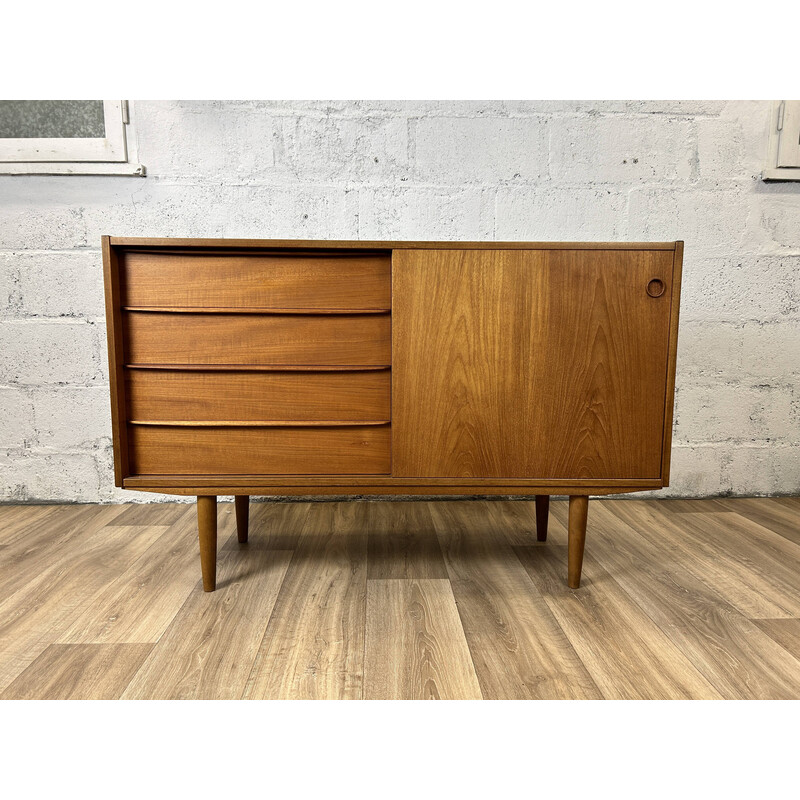 Vintage mid-length teak sideboard, Denmark 1960