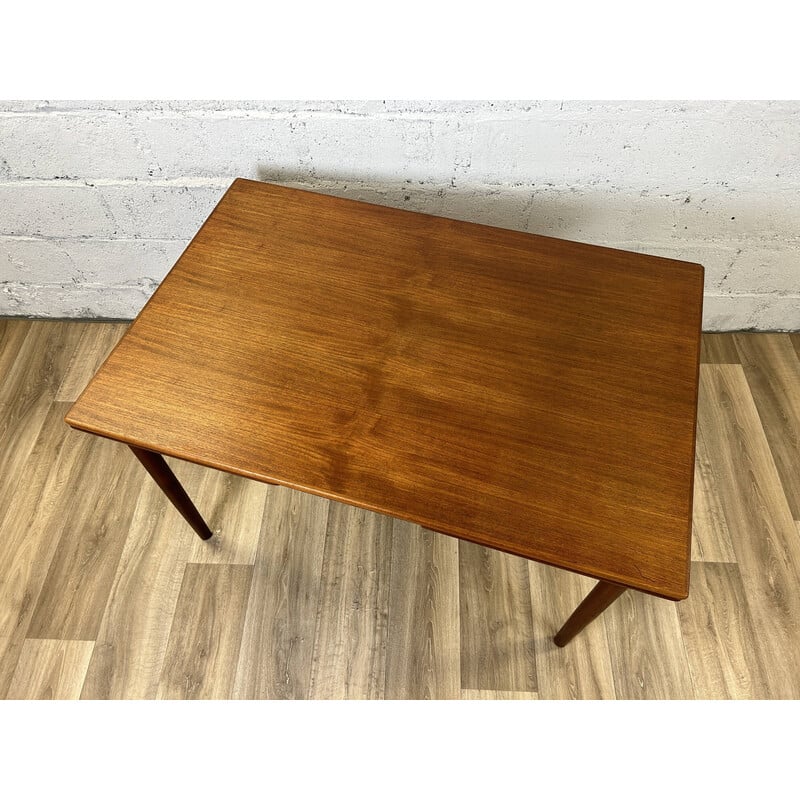 Vintage teak dining table with extensions with Dutch slides, Denmark 1960