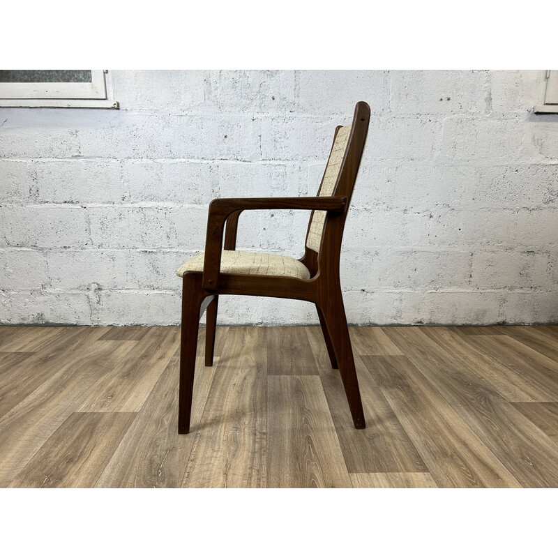 Vintage teak and fabric armchair, Denmark 1960