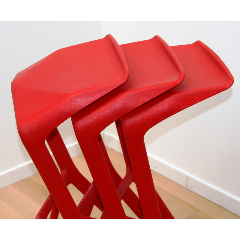 Set of 3 vintage Miura Prank stools in polypropylene by Konstantin Grcic