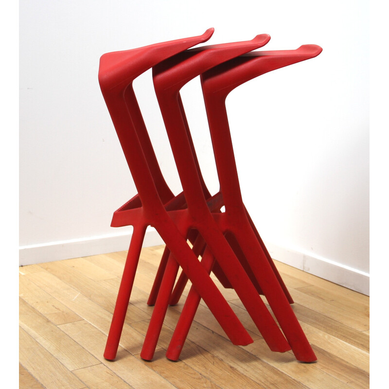 Set of 3 vintage Miura Prank stools in polypropylene by Konstantin Grcic