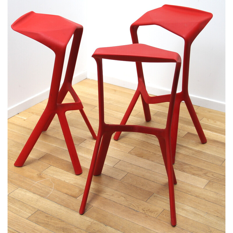 Set of 3 vintage Miura Prank stools in polypropylene by Konstantin Grcic