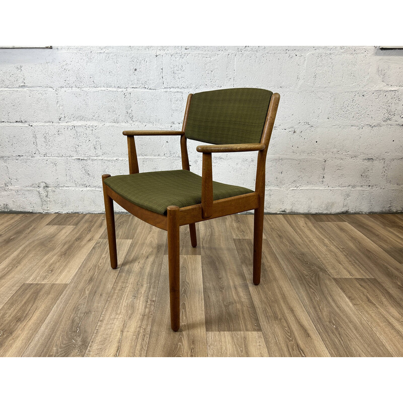 Vintage oak and wool armchair by Poul Volther for Fdb Møbler, Denmark 1960