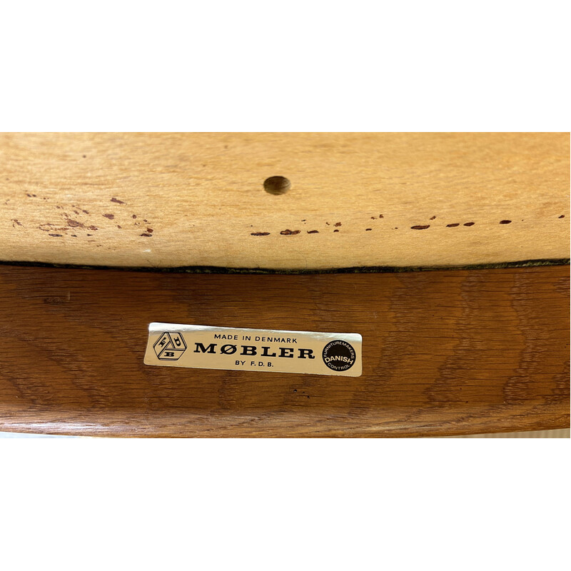 Vintage-Sessel aus Eiche und Wolle von Poul Volther für Fdb Møbler, Dänemark 1960