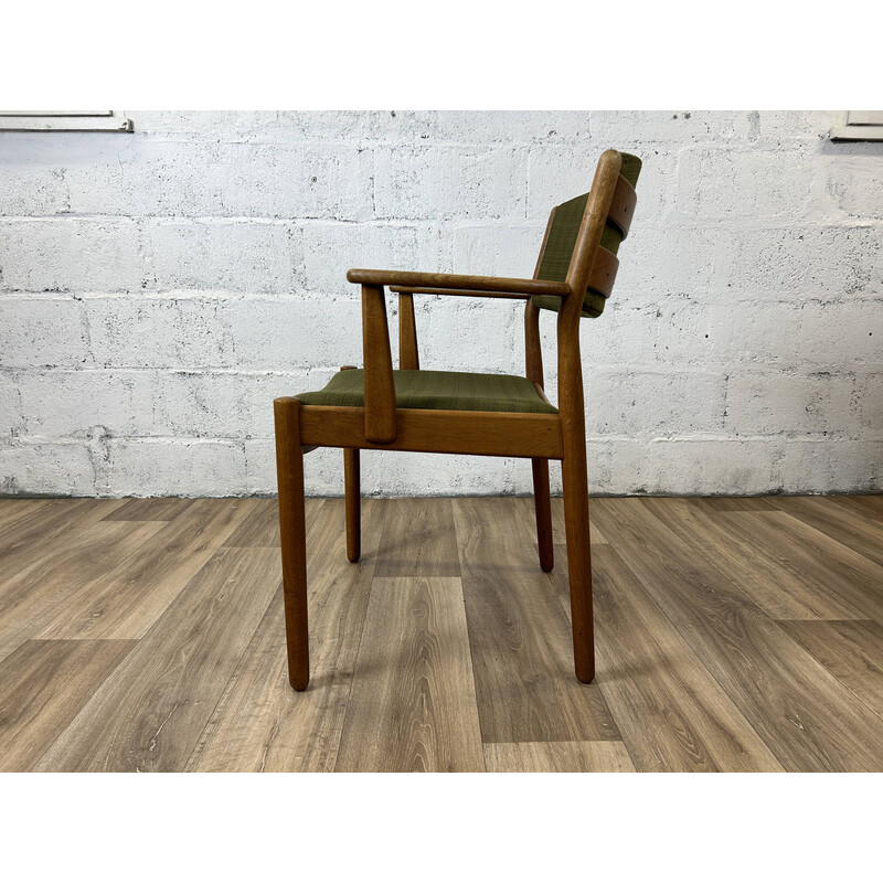 Vintage oak and wool armchair by Poul Volther for Fdb Møbler, Denmark 1960