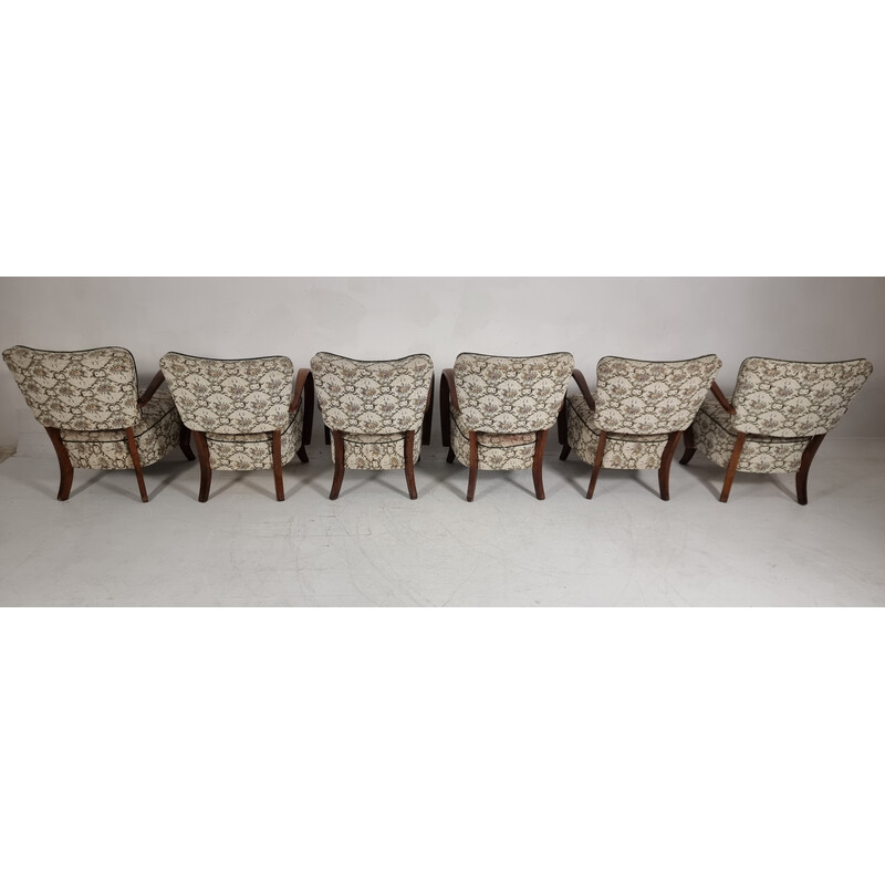 Set of 6 vintage armchairs H 237 by Jindřich Halabala for Up Zavody, Czechoslovakia 1950