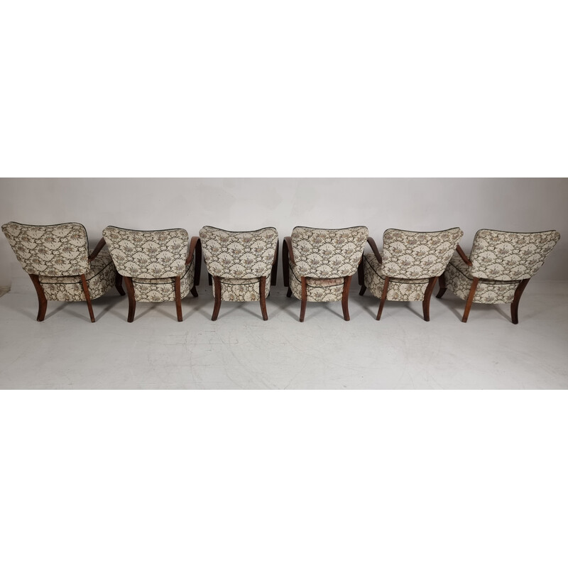 Set van 6 vintage fauteuils H 237 van Jindřich Halabala voor Up Zavody, Tsjecho-Slowakije 1950