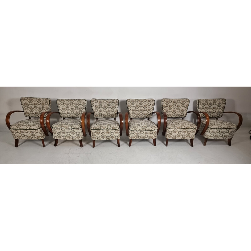 Set of 6 vintage armchairs H 237 by Jindřich Halabala for Up Zavody, Czechoslovakia 1950