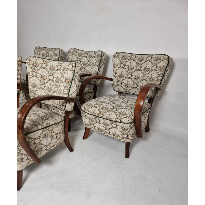 Set of 6 vintage armchairs H 237 by Jindřich Halabala for Up Zavody, Czechoslovakia 1950