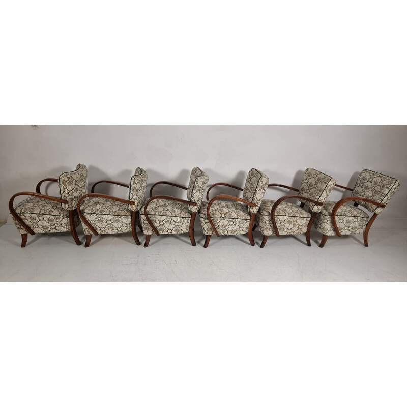 Set of 6 vintage armchairs H 237 by Jindřich Halabala for Up Zavody, Czechoslovakia 1950