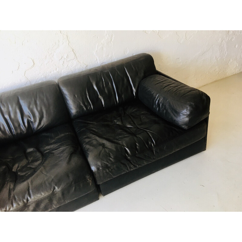 Vintage 2-seater leather sofa for De Sede, Swiss 1980