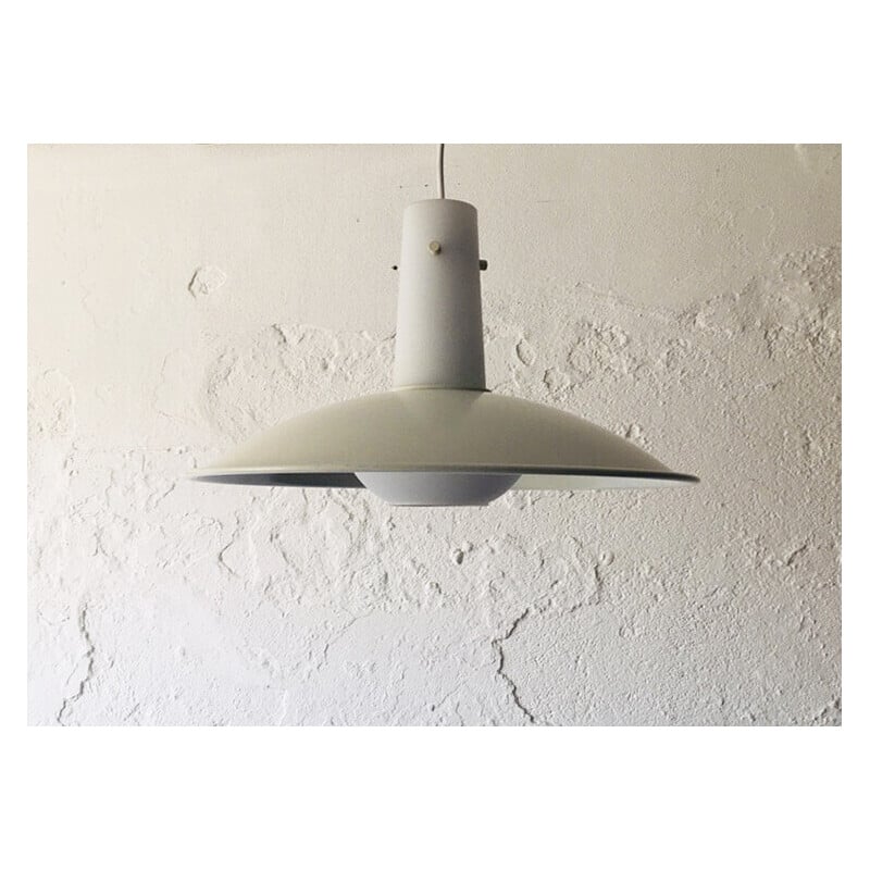 Vintage pendant lamp in metal and opaline glass, Germany 1960