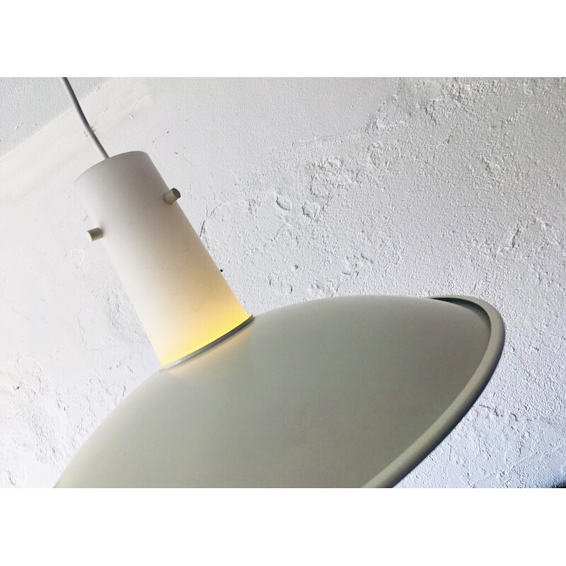 Vintage pendant lamp in metal and opaline glass, Germany 1960